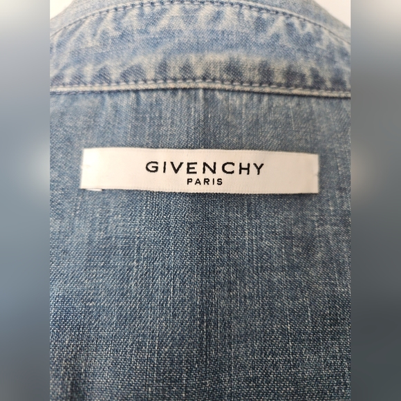 $1,130 GIVENCHY Stars Denim Button-Up 42 (IT) 8 (US) Medium - Picture 12 of 12
